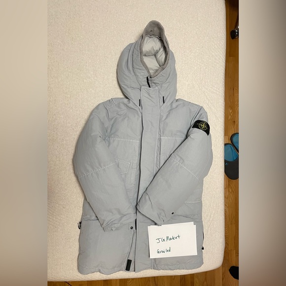 Stone Island Naslan Down TC Garment Dyed Jacket Men's Pearl Grey